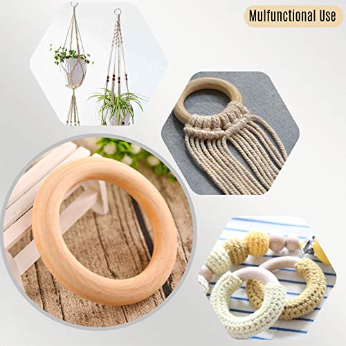 Nnhom 70 Pieces Wooden Rings For Macrame,Wood Rings For Crafts,7 Sizes Macrame Rings Wood Circles For Diy Craft, Ring Pendant And Connectors Jewelry Making #TOP4