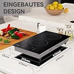Glaskeramikkochfeld mit 2 kochfelder 29,5cm, 9 Heizstufen, Berührungssteuerung, Kindersicherung, Timer, Geeignet für alle Kochgeschirre, 3400W – Bild 2