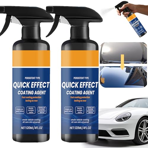 2 Pcs Car Quick-Acting Coating Agent Spray Ceramic Coating Car Car Polish Ceramic Coating Car Spray Wax Quick Effect Coating Agent Car Wax Spray Coating Renewal Agent for Cars Yellow
