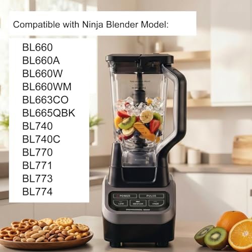 Image of Replacement Parts Compatible with Ninja Blender - 72oz Pitcher with Locking Lid, Vaso de Licuadora Ninja Blenders Cups Compatible with4rfwefddd