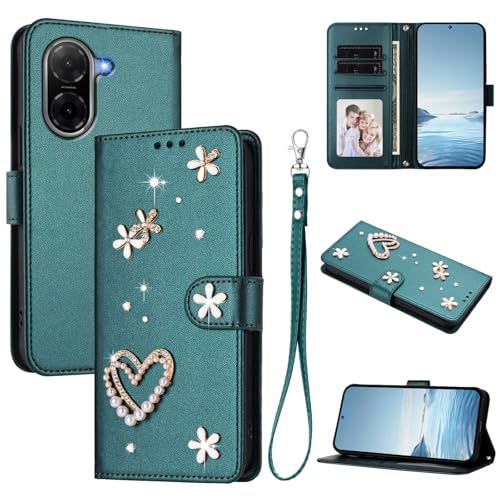 �X�}�z�P�[�X �Ή��@�� for Redmi A5 4G (173) / A5 NFC �������[�h�y�J�[�h�z���_�[�t�����z �t���b�v�J�o�[ �}�O�l�b�g�o�b�N�� �L�b�N�X�^���h�z Green