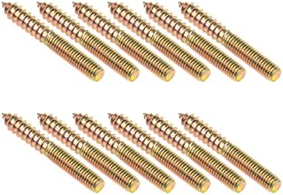 12 PCS M8 Double Ended Screws,Double Head Wood to Wood Self Tapping Screws,Double Ended Head Fixing Bolts (12 PCS, M8*60mm)