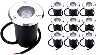 Kit 10 Balizador Spot Led 1w Piso Escada Deck Chão Branco Quente 3000k Resistente Água