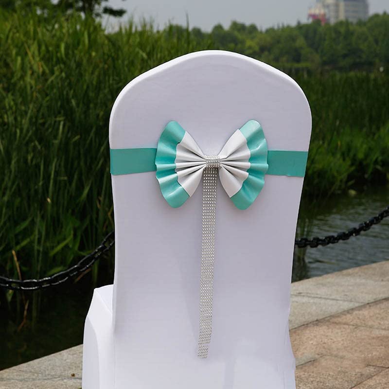 Noeud Papillon élastique de Mariage Ceinture arrière pour décorations de Chaise d'hôtel-Rouge,50pcs