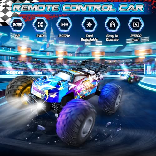 image for Rcjoyou Remote Control Car, 1:18 2WD Off-Road Rc Truck, 20 KM/H All-Te