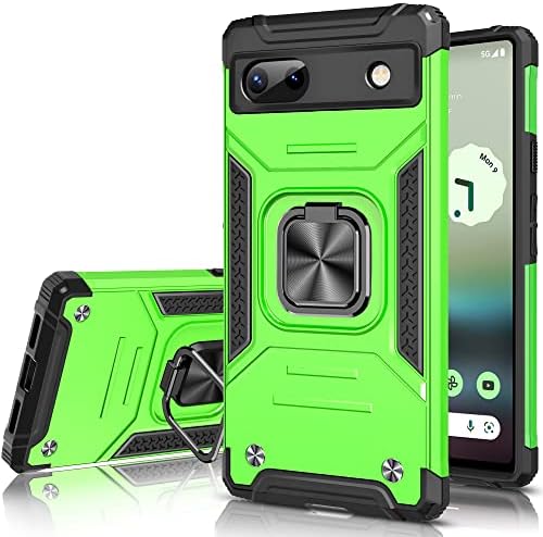 Honeyview ShockProof Case for Google Pixel 6A 5G with Ring Kickstand, Bumper Armour Phone Cover for Google Pixel 6A 5G - Black