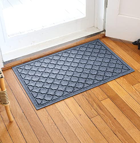 WaterHog Heavy Duty Doorway Mat, 2' x 3', Made in USA, Durable & Skid-Resistant Entryway Mat, Water-Trapping, Indoor/Outdoor Decorative Floor Covering, Cordova Collection, Bluestone - Thumbnail 2