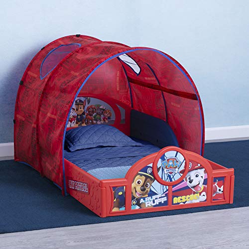 Image of Delta Children Nick Jr. PAW Patrol Sleep and Play Toddler Bed with Tent, Red