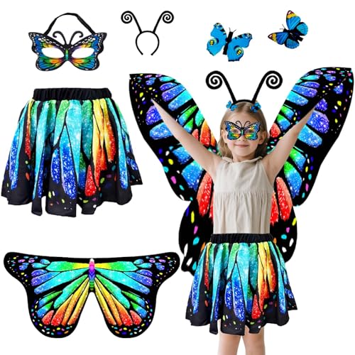 Disfraz Combinado Alas de Mariposa con Falda para Niñas miniatura 1