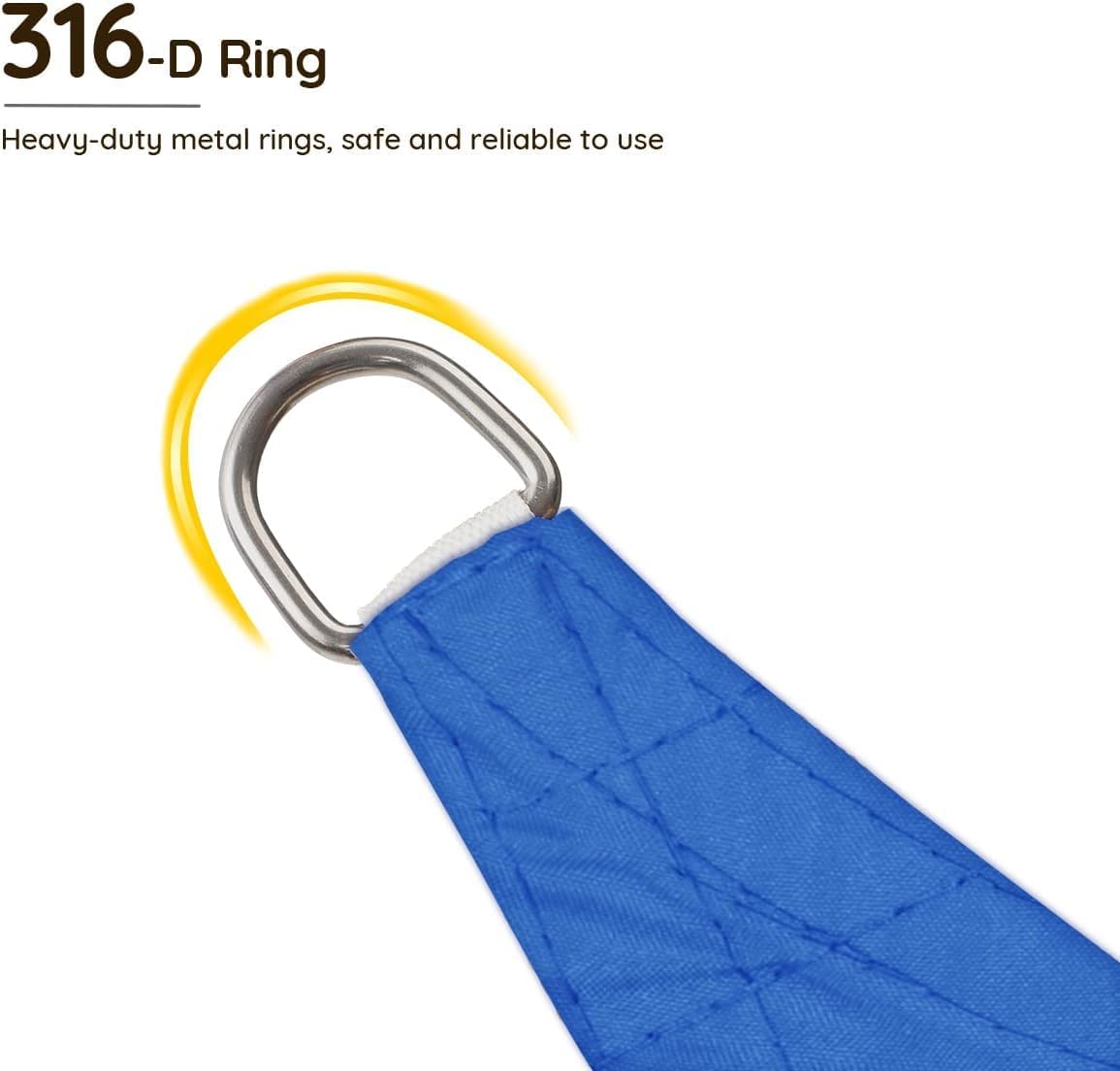Quictent Waterproof Sun Shade Sail for Patios 185G Polyester Fabric Cloth, 98% UV Block Outdoor Awning Shelter for Commercial, Backyard, Garden, Deck, Hardware Kit Included 20x16 ft, Blue