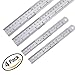 4 Pieces Stainless Steel Ruler Viaky Metal Ruler with Conversion Table, 12 Inch(30cm) x 2 + 6 Inch(15cm) x 2,Perfect Straight Edge for Easy Measurements (Heavy Duty 100% Stainless Steel)