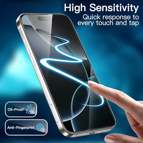 Image of IQShield Screen Protector Tempered Glass Guard for iPhone 17 and iPhone 16 Pro - 9H Hardness, HD Clear, Case Friendly [1 Pack]