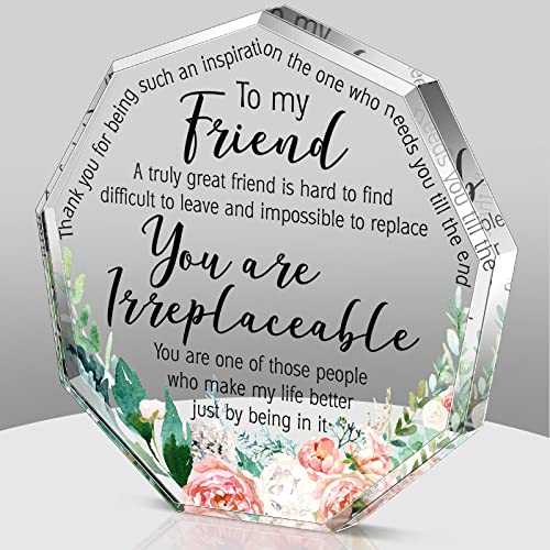 Spiareal Friends Gifts for Women Friendship Plaque, Simple Nonagon Style