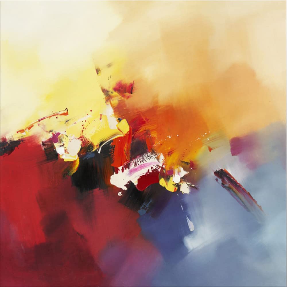 Peinture à l'huile sur toile abstraite moderne de chien, tableau de mode carré sans cadre