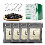 Activated Charcoal Odor Eliminator for Strong Odors, Bamboo Charcoal Bags, Natural Odor Absorber for Home, Car, Closet, and Pet Areas, Fresh Air Purifier (200g*4 Pack)