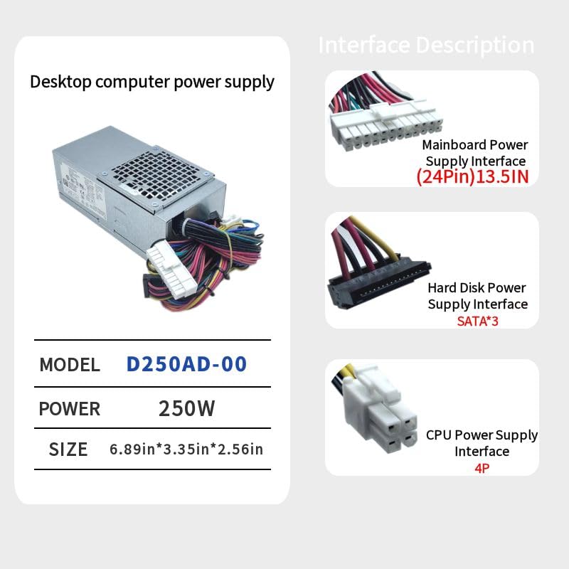 Fuente de Poder 250W D250AD-00 para Dell OptiPlex SFF miniatura 7