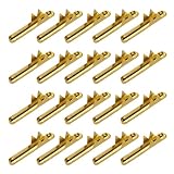 PATIKIL Elastische Kordelklemmen, 500 Stück Kupfer Elastische Kordelverbinder Halbdeckel Kordelenden zum Binden von Aufhängen von Weben DIY, Gold