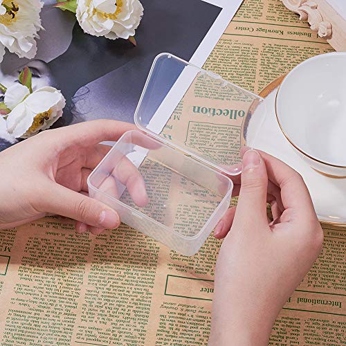 Image of BENECREAT 27 Pack Mixed Size Rectangle Mini Clear Plastic Bead Storage Containers Box Case with lid for Items,Pills,Herbs,Tiny Bead,Jewerlry Findings, and Other Small Items