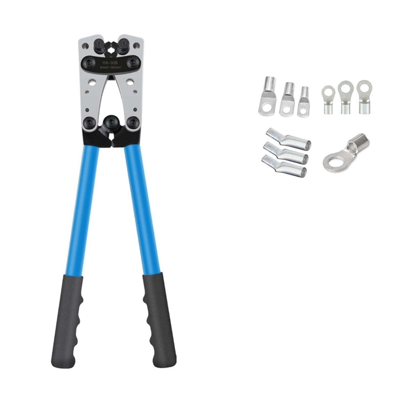 Crimping Pliers Tube Terminal Crimper Hex Crimp Tool Multitool Battery Cable Lug Hand Tools HX-50B 6-50mm² AWG 10-0(HX-50B)