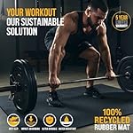 Rubber King Multi-Purpose Exercise Mat - 100% Recycled Thick Rubber Mat for Home Gym Flooring, Non-Slip, Low-Odor Durable Workout Mat for Indoor/Outdoor, Shoe-Friendly - Image 2