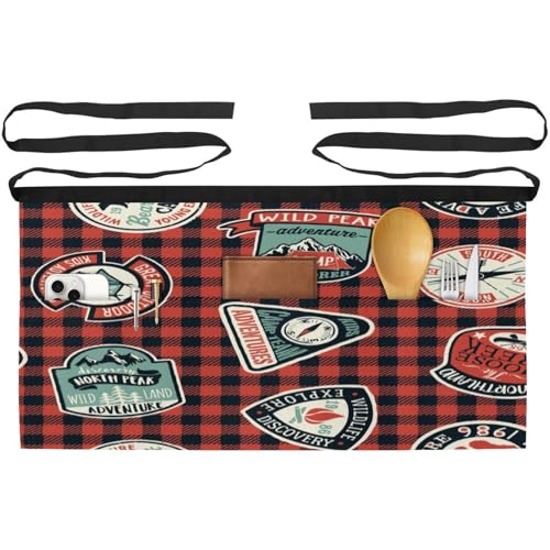 Lot de 3 tabliers courts de chef avec 3 poches pour cuisine et bistrot