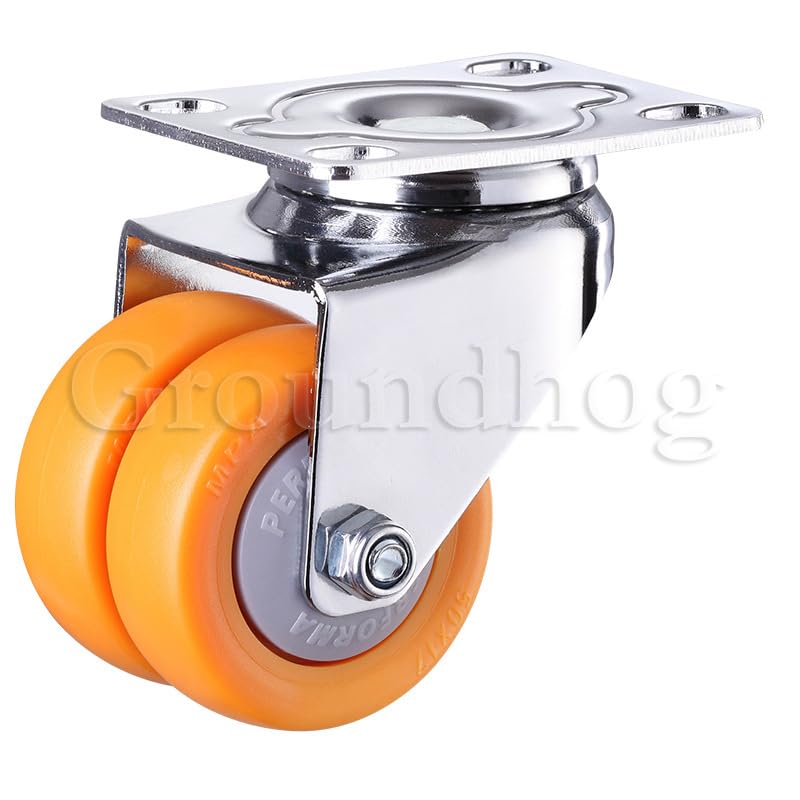 4 szt. Kółka obrotowe o dużej wytrzymałości z hamulcem - 1,5/2-calowe ciche, niebrudzące nylonowe koła(Brake-Universal 1.5 Inch)