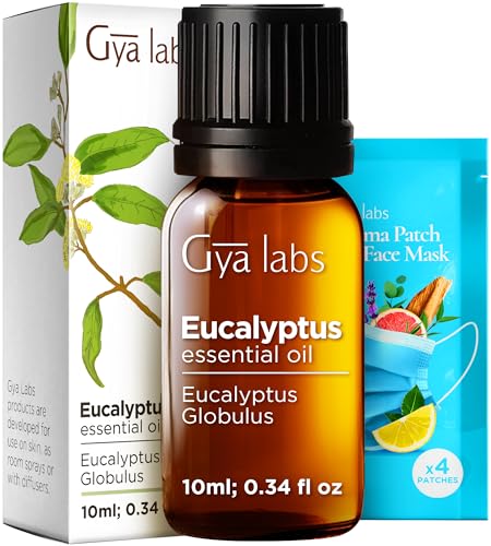 Gya Labs Ätherisches Eukalyptusöl für Diffuser - Natürlicher, frischer, kühlender Duft - Ätherisches Eukalyptusöl für Aromatherapie, Luftbefeuchter, Haut und Kerzenherstellung - 100% natürlich (10 ml)