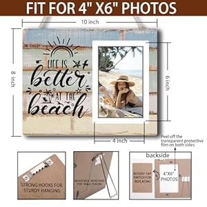 Beach Picture Frame, Gifts For A Beach Lover, Nautical Ocean Theme Family Picture 4x6 In Photo Frame, Travel Souvenir 10x8 Inches Beach Picture Frame Gifts For A Beach Lover Nautical Ocean Theme Family Picture 4×6 In Photo Frame Travel Souvenir 10×8 Inches