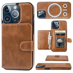 Bocasal Wallet Case for iPhone 13 Pro Compatible with MagSafe Magnetic RFID Blocking Detachable Premium PU Leather Flip…