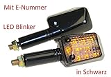 Gewindegröße: M8 Motorrad Mini Blinker LED Steve schwarz getönt E-geprüft für ATV BMW F R Honda CB CBR Kawasaki ER GPZ Z ZX Ninja Suzuki DR GS GSR GSX RGV SV Yamaha DT FZ1 6 RN TDR XT XJ YZF