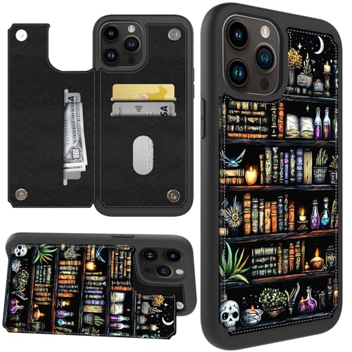Qindaiwen for iPhone 16 Pro Max Case Wallet - PU Leather Kickstand with Card Slots, RFID Blocking, Double Magnetic Clasp, Shockproof Case for iPhone 16 Pro Max 6.9", Background