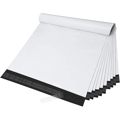 Fuxury Poly Mailers 10x13" 200 Pack,Sturdy Shipping Bags For Clothing,White