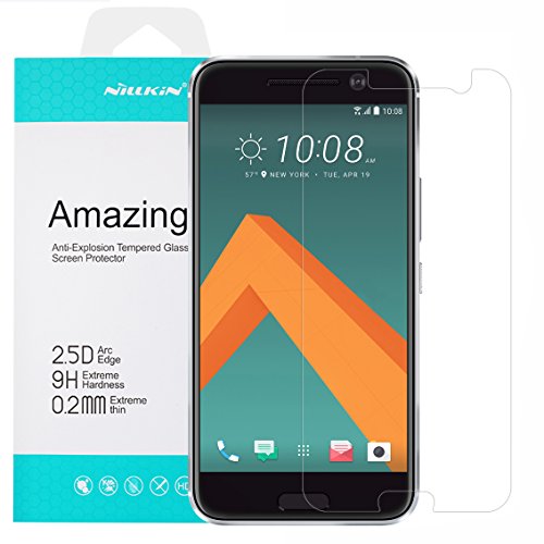 HTC 10 Screen Protector, SANMIN Tempered Glass 0.2mm Ultra Thin 2.5D Round Edges Anti-glare High Clarity 9H Screen Hardness Anti-fingerprints Glass Protector for HTC 10 (2016)