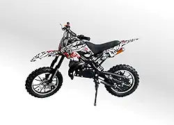 Mini Moto Cross 49cc BZ Arena Preta Radical com Vermelho Partida a Corda Gasolina 2 Tempos BARZI