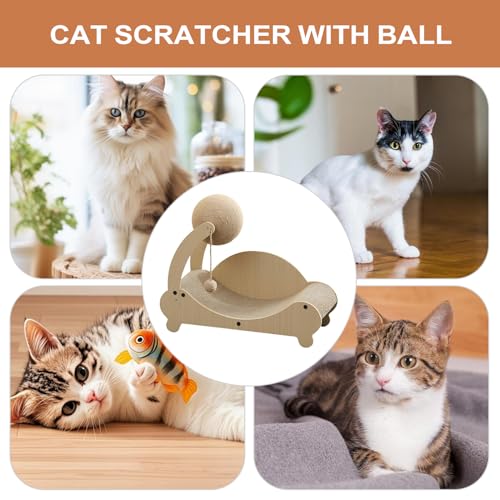 Lit grattoir pour chat et canapé à gratter en carton avec balle de jeu pour chaton