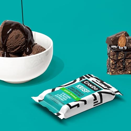Cando Krisp - Keto Snack & Keto Bar (12 Pack, Dark Chocolate Almond Sea Salt) - Low-Carb Snack, Low-Sugar High Protein Bar - Gluten-Free Crispy, Perfectly Delicious Healthy Meal Replacement - Keto Krisp #TOP4