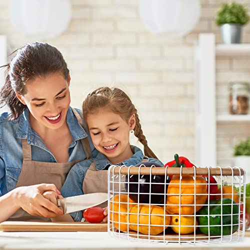 Heomu 2 Pack Fruit And Vegetable Basket Produce Storage Baskets, Metal Wire Basket Kitchen Countertop Pantry Organizer, White #TOP1