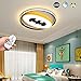 Sea & Sea Creative Spiderman plafonnier LED Chambre d'enfant plafonnier Macaron plafonniers dimmable avec télécommande plafonniers garçon Fille Chambre plafonnier Lampe de Chambre,Jaune,50cm