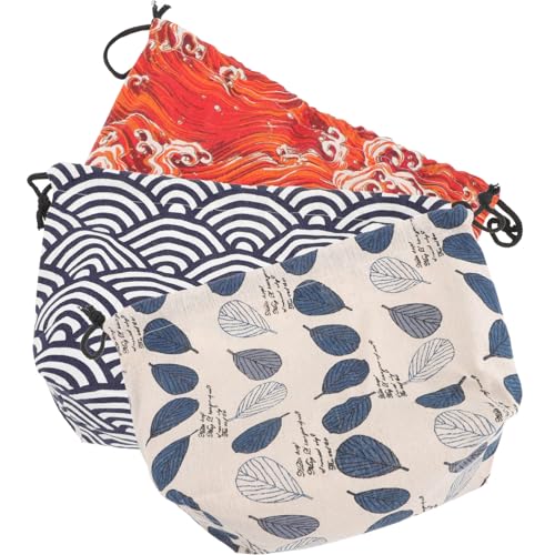 Garneck 3 Sacchetti Bento Per La Casa in Stile Giapponese Con Coulisse Leggeri E Compatti Per