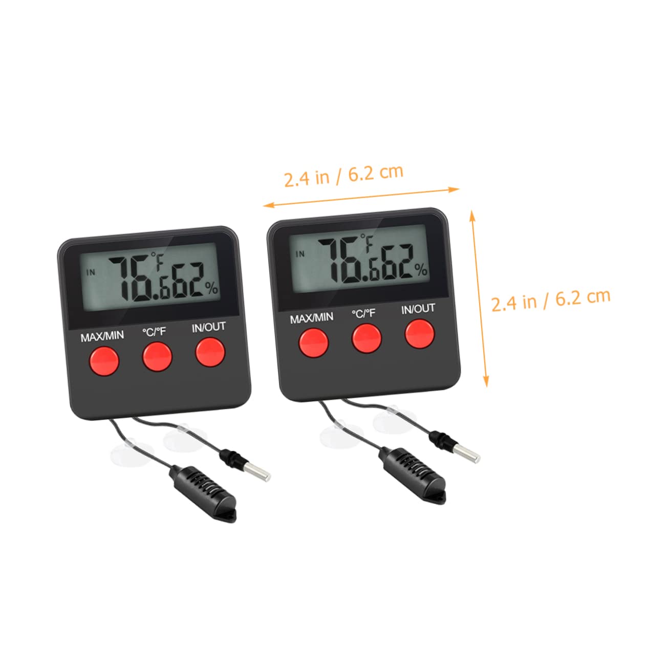 Digitales Temperatur- und Hygrometer für Reptilienboxen, 2 Satz, Abs