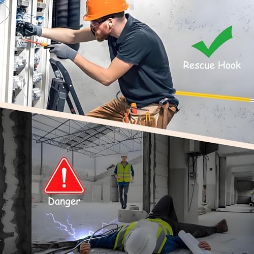 Electrical Life Hook Rescue Pole - Non-Conductive Safety Stick for Emergency Care, Body Pull Tool & Defense, Green - Essential Life-Saving Equipment