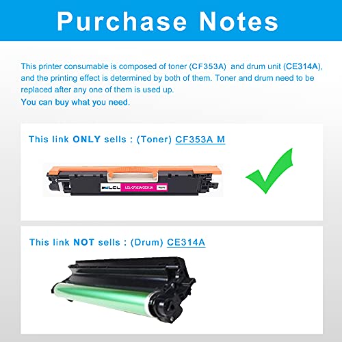 LCL Remanufactured 126A 130A CE313A CF353A Toner Cartridge (1PK Magenta) Replacement for HP Color LaserJet Pro MFP M176 M176FN M177 M177FW M176n Laserjet Pro CP1020 CP1025 CP1025nw LaserJet MFP M175 - Image 2
