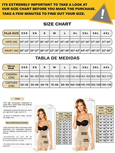 DIANE & GEORDI 2397 Fajas Colombianas Reductoras y Moldeadoras Post Surgery Liposuction Compression Garments Full Body Shaper for Women Beige 4XL - Thumbnail 4