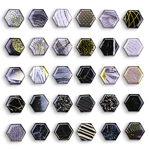 30pcs Fridge Magnets for Refrigerator Whiteboard Decorative Magnets for Locker Kitchen Office Dry Erase Board Magnet (Black)