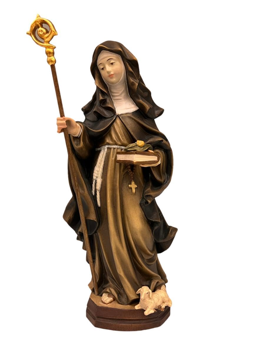 Sainte Agnese de Montepulciano figurine de crèche 25 cm bois vallée Gardena