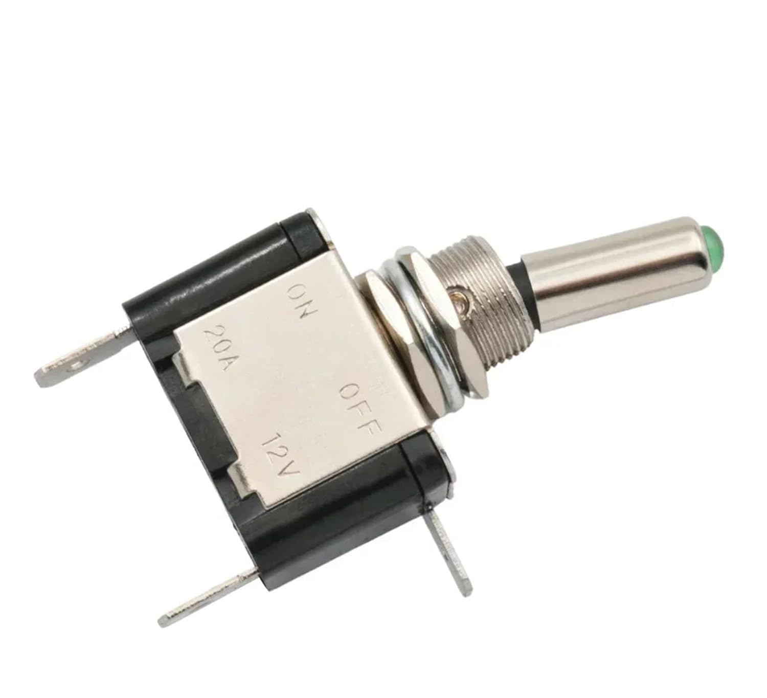 5pcs Illuminated 12V DC Toggle Switch Latching 2 Position 3pin ON Off 20A LED Light Red Green White for Car Auto Boat Truck(Red LED)