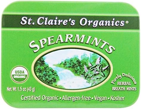 St. Claire's Organics - Herbal Breath Mints Spearmints - 1.5 oz.