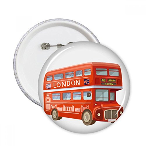 Londres Red Bus pins bouton rond cadeau original lot de 5 XL