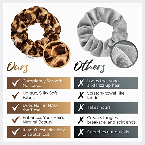Microfibre Hair Drying Towel Scrunchies by The Perfect Haircare,Anti-Frizz & Silky Smooth,Ponytail,Bun Holder,Quick Drying & Absorbent,for Curly Wavy - Image 2