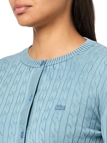 Lacoste Women's Washed Effect Cable Knit Cardigan3